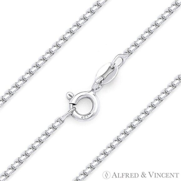 Alfred & Vincent | Jewelry | 2mm Round Box Link Chain Necklace In 925 ...